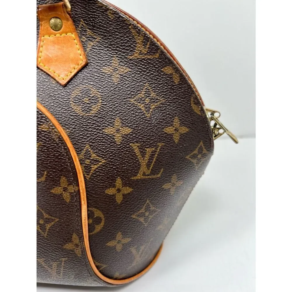 LOUIS VUITTON Ellipse PM Monogram Handbag Brown Lock + Key + Dust Bag